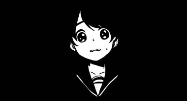 Anime duvar kağıtları hd siyah beyaz anime tatlı kız / transseksüel manga tarzı minimalizm yüksek çözünürlüklü masaüstü arka planda