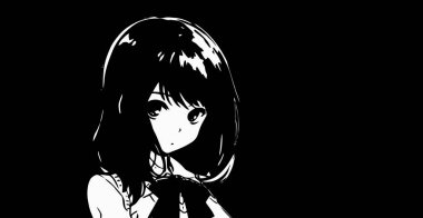 Anime duvar kağıtları hd siyah beyaz anime tatlı kız / transseksüel manga tarzı minimalizm yüksek çözünürlüklü masaüstü arka planda