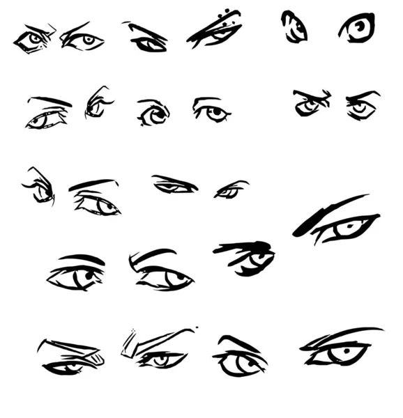 Anime Eye Drawing Référence Anime Corps Croquis Fille Mignonne Manga — Photo