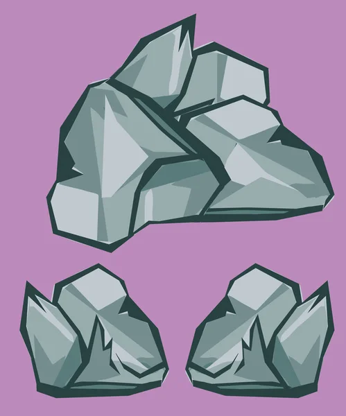 Kaya desenli çizimler sanat eseri koleksiyonu taş parçası ada dağları taş ve kaya resimleri karikatür tarzında.