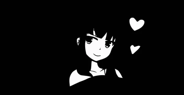 Anime Tapety Černošky Anime Roztomilá Dívka Transgender Manga Styl Minimalismus Stock Snímky