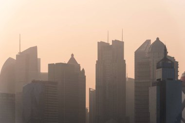 Foggy day in Shanghai Bund At sunrise clipart
