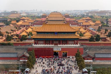 27 Mart. 2019: Yukarıdan Forbiden City 'nin manzarası. Pekin, Çin