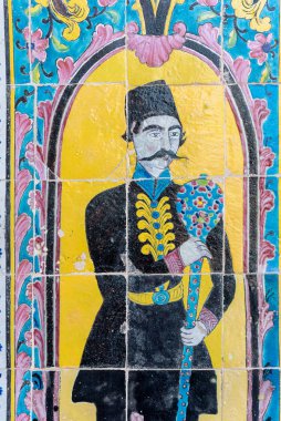 10 Mart 2019: Golestan sarayının duvarında müzisyenler. Tahran, İran