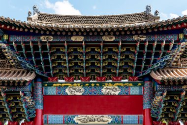 7 Mart 2019: Jianshui, Yunnan, Çin 'in tarihi merkezindeki bir binanın detayları