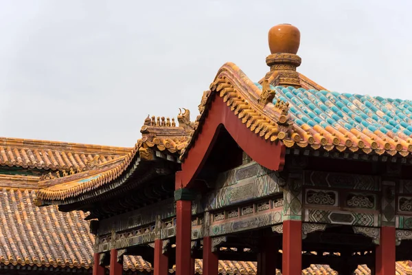 The roof end a pavillion of the forbiden city. Bejing, China