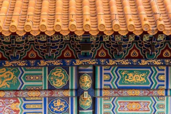 Yasak Şehirdeki bir pavillonun ayrıntıları. Pekin, Çin — Stok fotoğraf