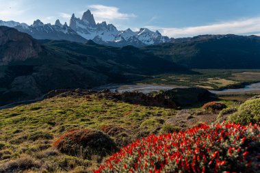 Fitz Dağı 'nda gün batımı. El Chalten, Patagonya, Arjantin