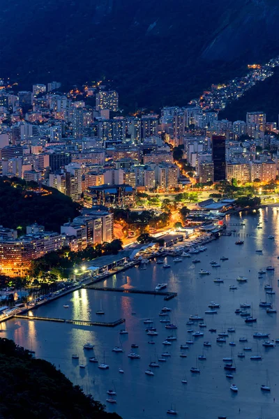 Uitzicht Rio Janeiro Vanaf Suikerbrood Berg Blauw Uur Brazilië — Stockfoto