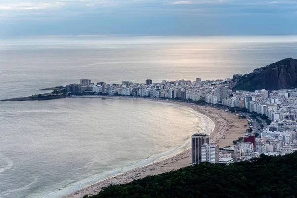 Uitzicht Copacabana Vanaf Suikerbrood Berg Bij Zonsondergang Rio Janeiro Brazilië — Stockfoto