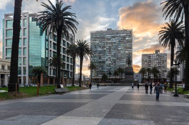 October 14, 2019: Statue of General Artigas in the center of Montevideo. Montevideo, Uruguay