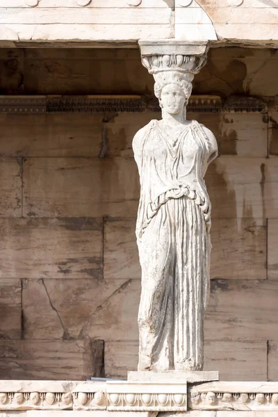 Veranda Caryatids Detail Erechtheion Acropolis Aténách Řecko — Stock fotografie