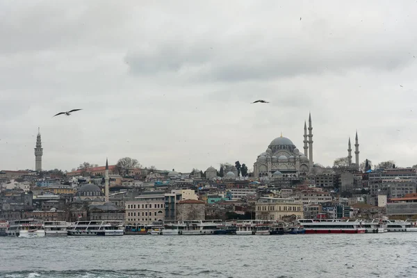 Fevereiro 2018 Vista Sobre Horizonte Istambul Istambul Turquia — Fotografia de Stock