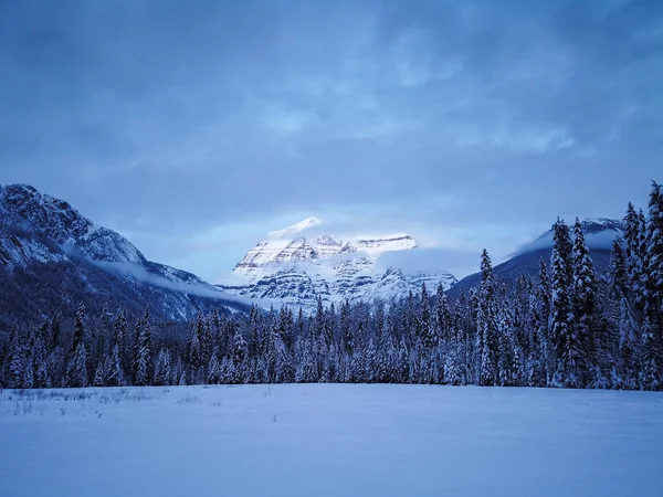 Mount Robson Zimě British Columbia Kanada — Stock fotografie