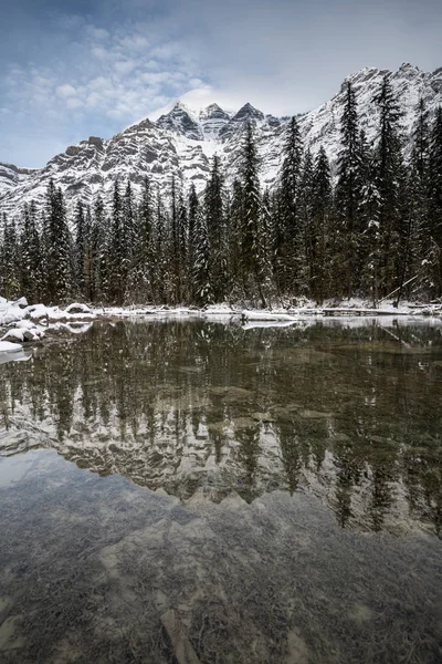 Winterlandschap Van Mount Robson Brits Columbia Canada — Stockfoto