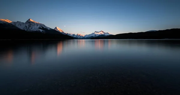 Tramonto Sul Lago Maligne Jasper — Foto Stock