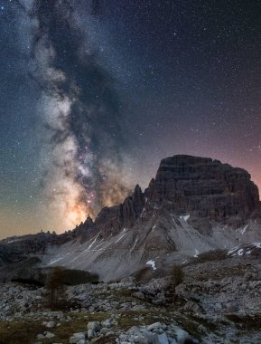 Milkyway, Stars, Nightphotography, milky way galactic center, Galaktisches Zentrum, Dolomiten, Drei Zinnen clipart