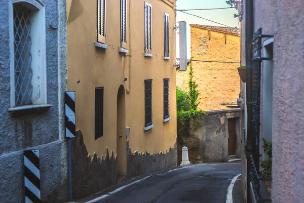 Bertinoro. Italy. August 2018 Bertinoro streets, residential buildings Vintage Home Design