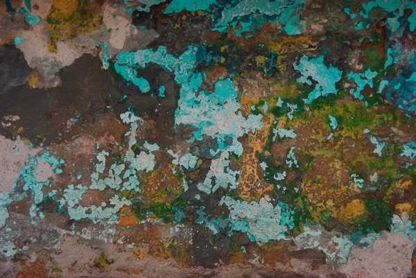 Groene mortel achtergrond textuur, groene muur, crack mortel, crack muur achtergrond, beton textuur — Stockfoto