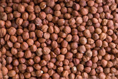 Fındık çekirdeklerinin üst görünüm dokusu. Sağlıklı beslenme, doğal protein. Vejetaryen yemeği.