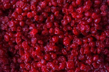 collection cranberries background top view, texture of red berries, dried cherry. Dried fruits. Proper nutrition, healthy eating