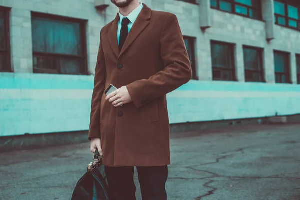 Porträt Eines Jungen Mannes Von Dreißig Jahren Geschäftsmann Business Kleidungsstil — Stockfoto