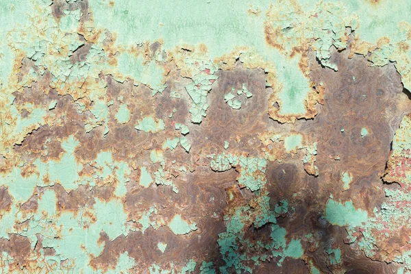 金属腐食テクスチャ剥離塗料金属錆 金属壁のテクスチャ 錆の痕跡と 金属の汚れの背景 壁紙だ 自由な空間パターン 古いテクスチャタイル — ストック写真