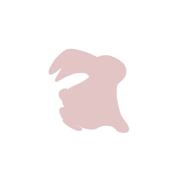 Silhuett Påsk Kanin Rosa Färg Vit Bakgrund Isolerat Närbildsobjekt För — Stockfoto