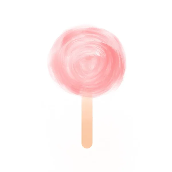 Pink Delicate Air Marshmallow Stick Illustration White Background — 스톡 사진