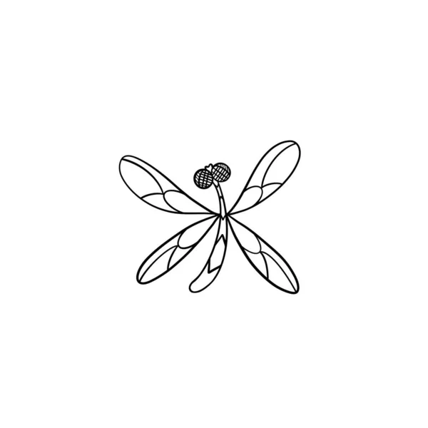 Чорно Біла Абстрактна Бабка Ізольована Білому Тлі Ілюстрація Dragonfly — стокове фото