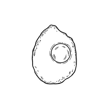 İştah açıcı kızarmış yumurtanın beyaz arka planda yakın plan resmi. Ayrı nesne.