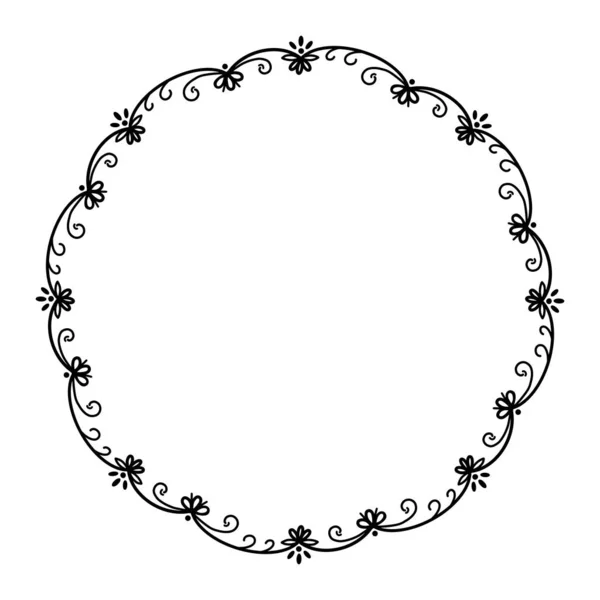 Black White Floral Frame White Background Openwork Frame Abstract Flowers — Stok Foto