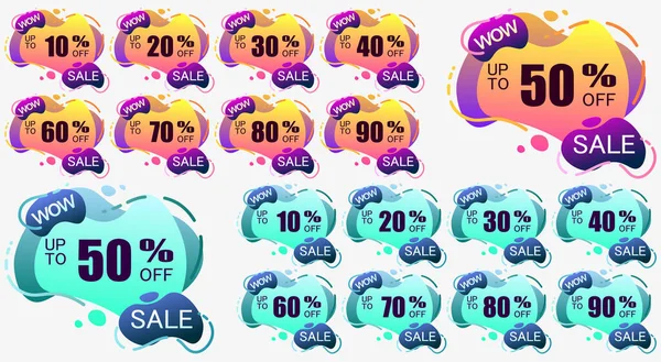 Set Bright Colored Tags Discounts Cyber Monday Black Friday Summer — Stock Vector