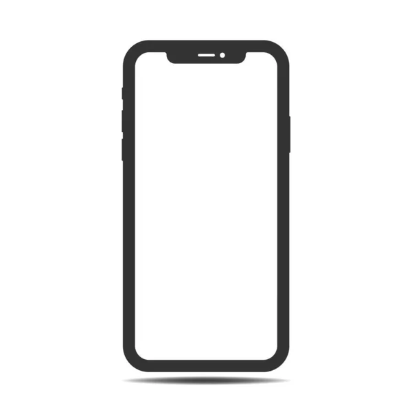Een Moderne Smartphone Met Een Wit Scherm Mockup Zwart Frame — Stockvector