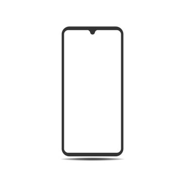 Boş ekranlı cep telefonu simgesi. Düz vektör illüstrasyonu.