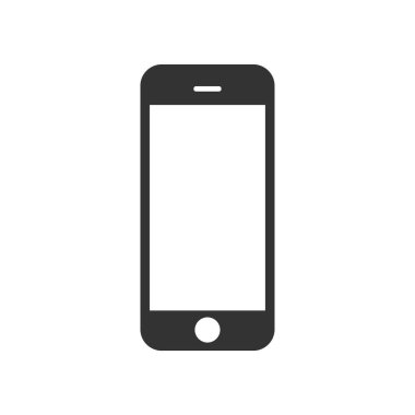 Boş ekranlı cep telefonu simgesi. Düz vektör çizimi. Model.