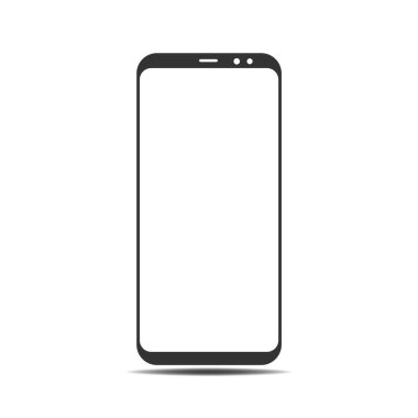 Boş ekranlı cep telefonu simgesi. Düz vektör illüstrasyonu.