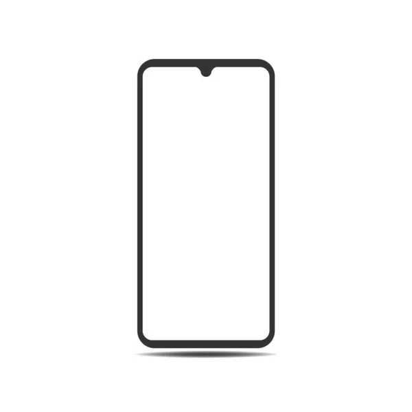 Ikone Eines Mobiltelefons Mit Leerem Bildschirm Flache Vektorabbildung — Stockvektor