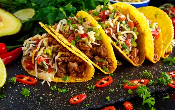 food mexican taco mexicaans delicious salsa eten heerlijke beef alimento schelpen made ground brands rundergehakt met shells carne casa mexicano