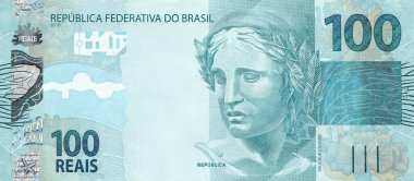 Brezilya Real - BRL para birimi. Yüksek kaliteli 100 reais banknot