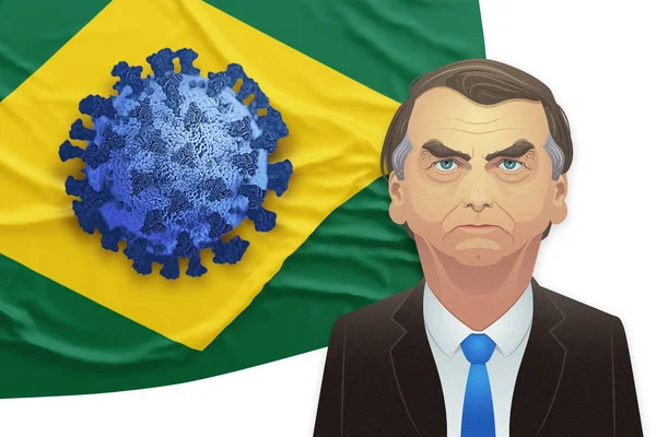 Santo Andre São Paulo Brasil Abril 2020 Presidente Jair Bolsonaro — Fotografia de Stock