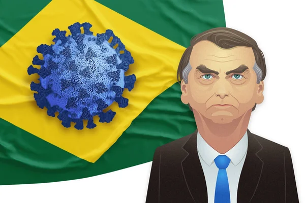 Santo Andre Sao Paulo Brasil Abril 2020 Presidente Jair Bolsonaro — Foto de Stock