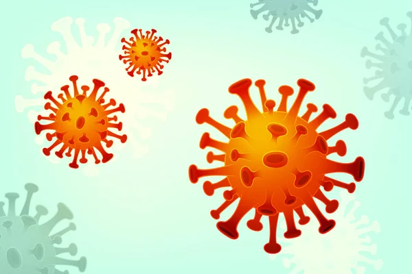 Flytande Virus Över Ljus Bakgrund För Koronaviruspandemi Och Andra Virusrelaterade — Stockfoto