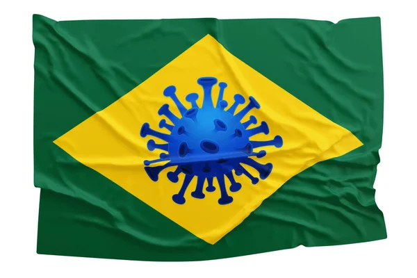 Blauw Coronavirus Braziliaanse Vlag Covid Brazilië Gerelateerde Concepten — Stockfoto