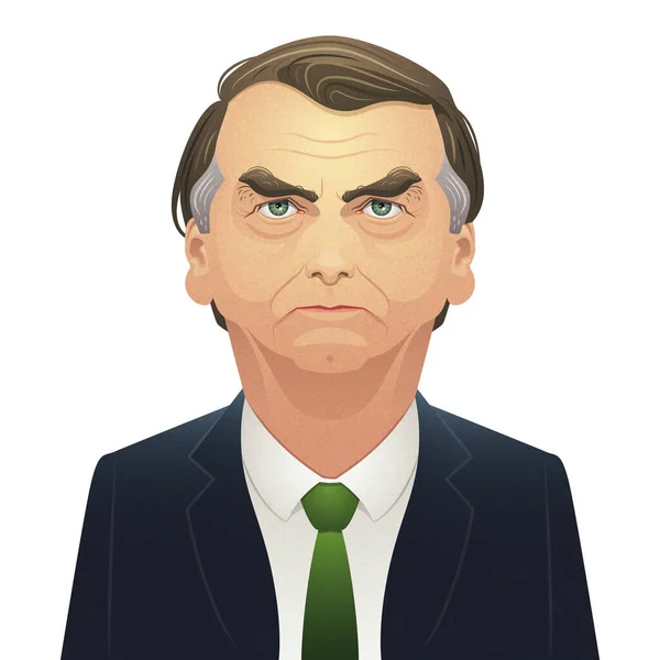 Illustrazione Del Presidente Brasiliano Jair Bolsonaro — Foto Stock