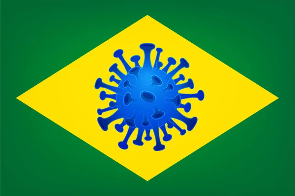 Blauer Coronavirus Brasilianische Flagge Covid Situation Brasilien Verwandte Konzepte — Stockvektor