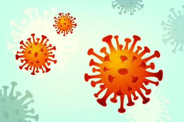 Virus Galleggianti Sfondo Chiaro Pandemia Coronavirus Altre Malattie Correlate Virus — Vettoriale Stock