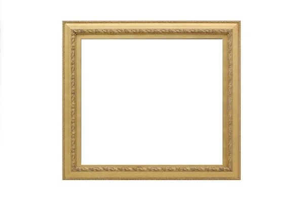 Antique golden picture frame isolated on white — Stock Photo, Image