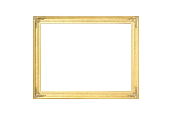 Moldura dourada antiga isolada no branco — Fotografia de Stock