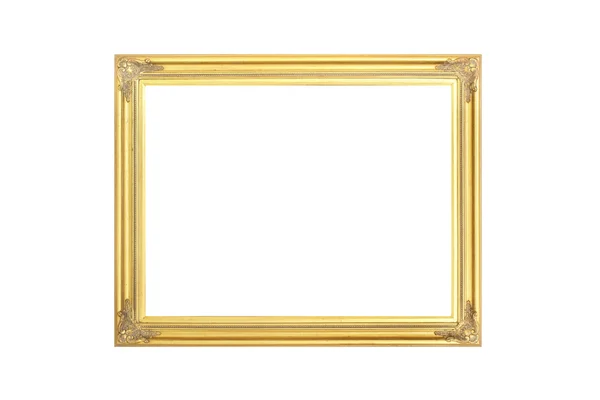 Moldura dourada antiga isolada no branco — Fotografia de Stock